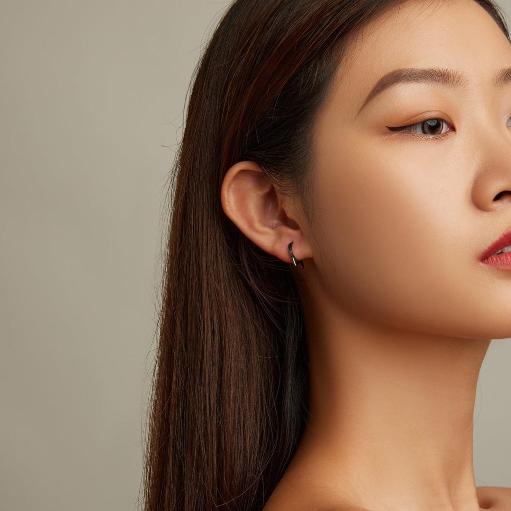 "Sylvory 925 Sterling Silver Purrfectly Chic Hoops"