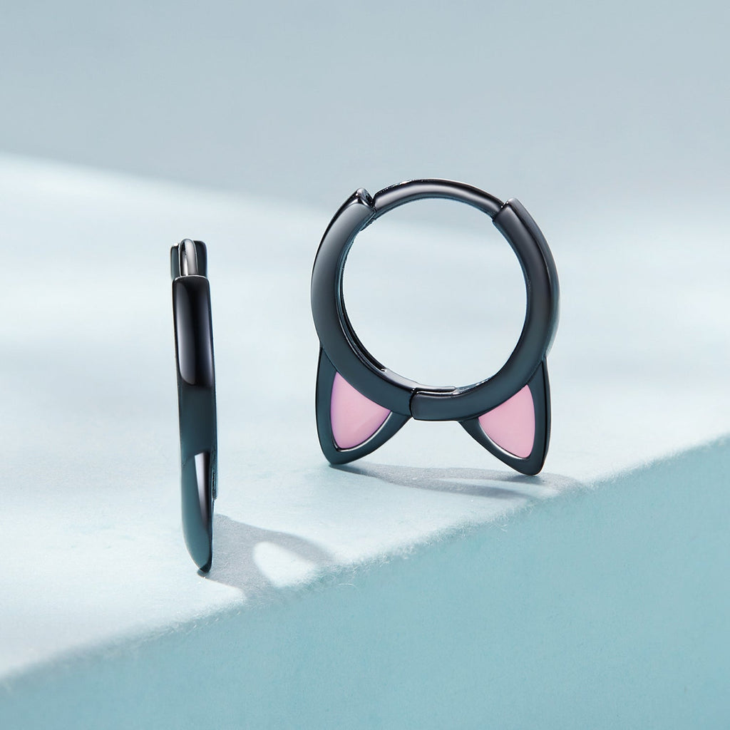"Sylvory 925 Sterling Silver Purrfectly Chic Hoops"
