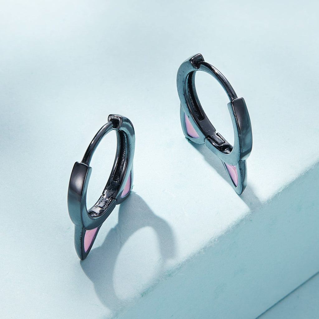 "Sylvory 925 Sterling Silver Purrfectly Chic Hoops"
