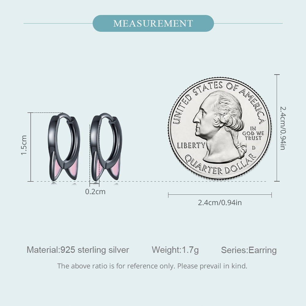 "Sylvory 925 Sterling Silver Purrfectly Chic Hoops"