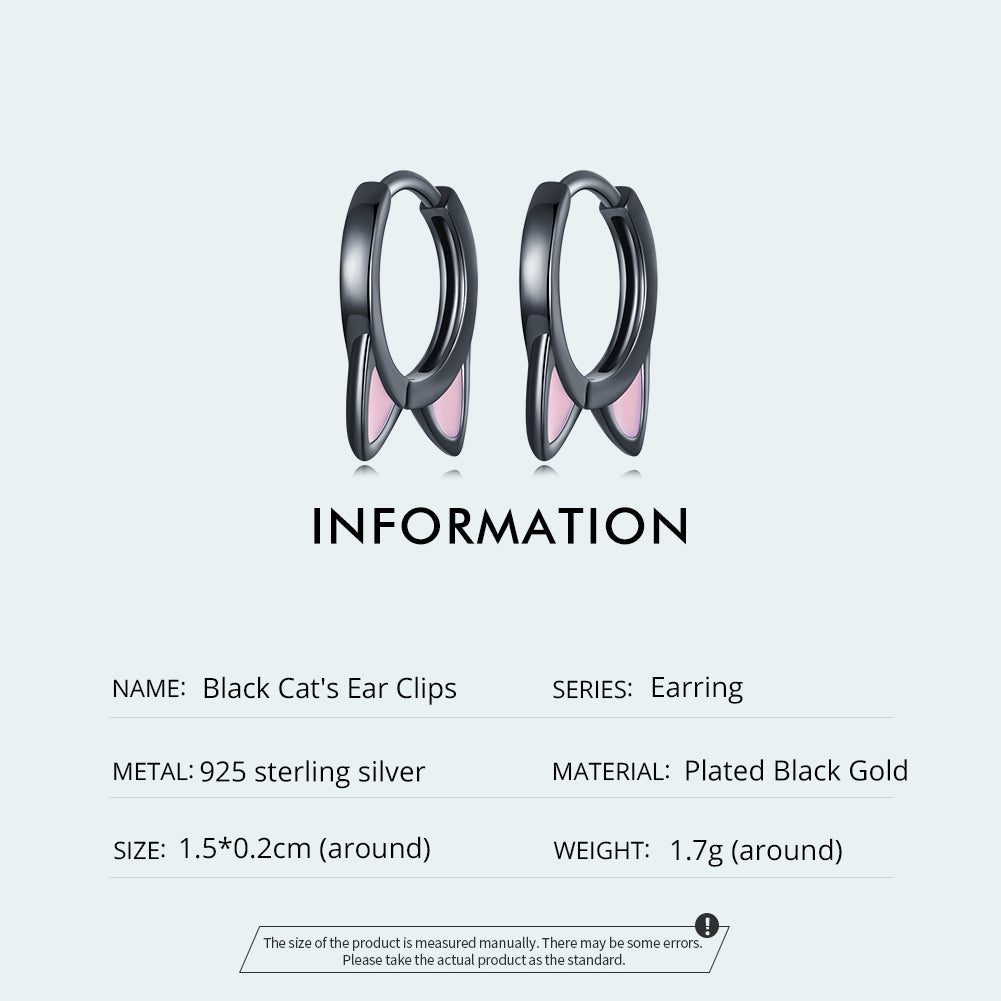 "Sylvory 925 Sterling Silver Purrfectly Chic Hoops"