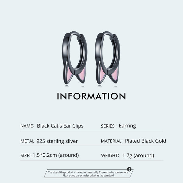 "Sylvory 925 Sterling Silver Purrfectly Chic Hoops"