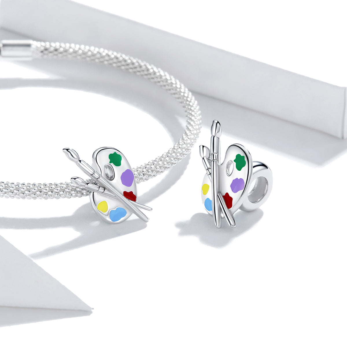 "Sylvory 925 Sterling Silver Rainbow Palette Charm"