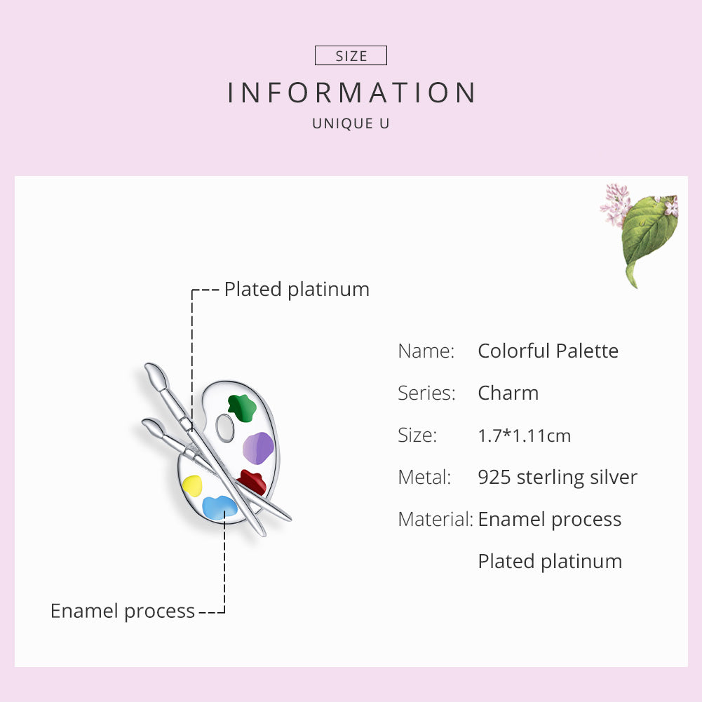 "Sylvory 925 Sterling Silver Rainbow Palette Charm"