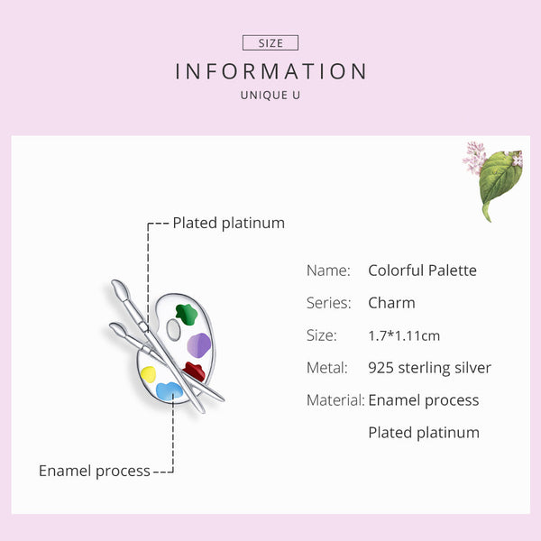 "Sylvory 925 Sterling Silver Rainbow Palette Charm"