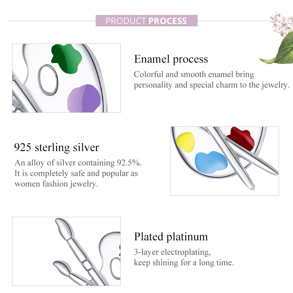 "Sylvory 925 Sterling Silver Rainbow Palette Charm"