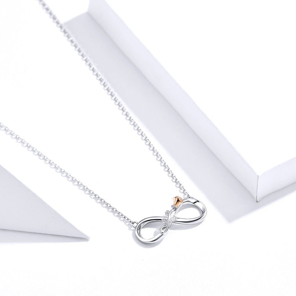 "Sylvory 925 Sterling Silver Rose of Eternity Necklace"