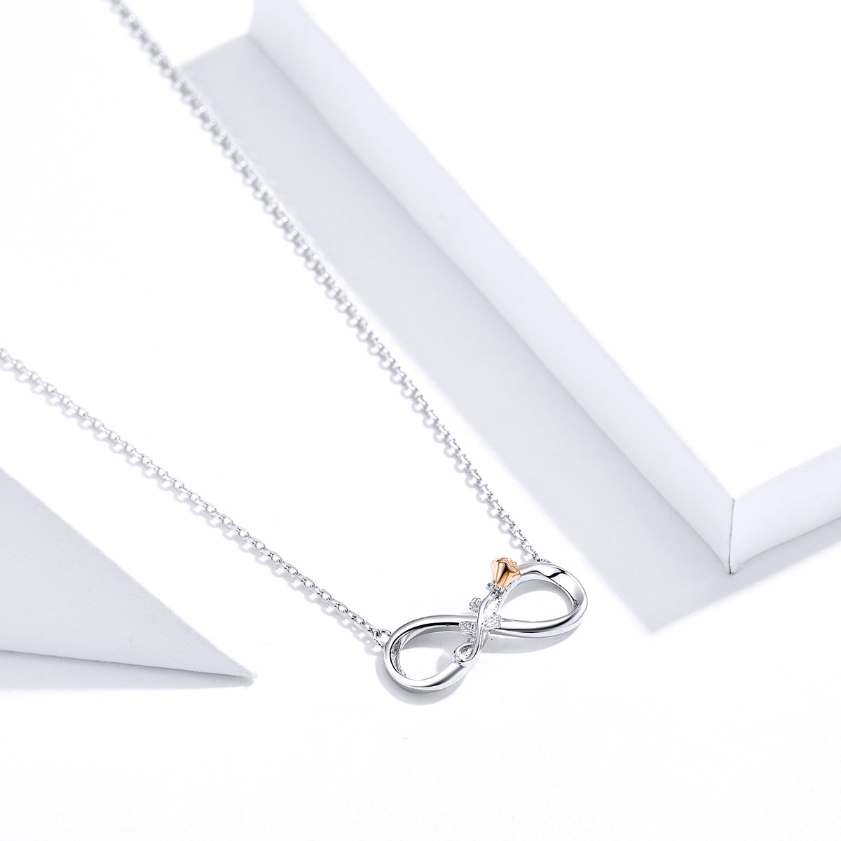 "Sylvory 925 Sterling Silver Rose of Eternity Necklace"