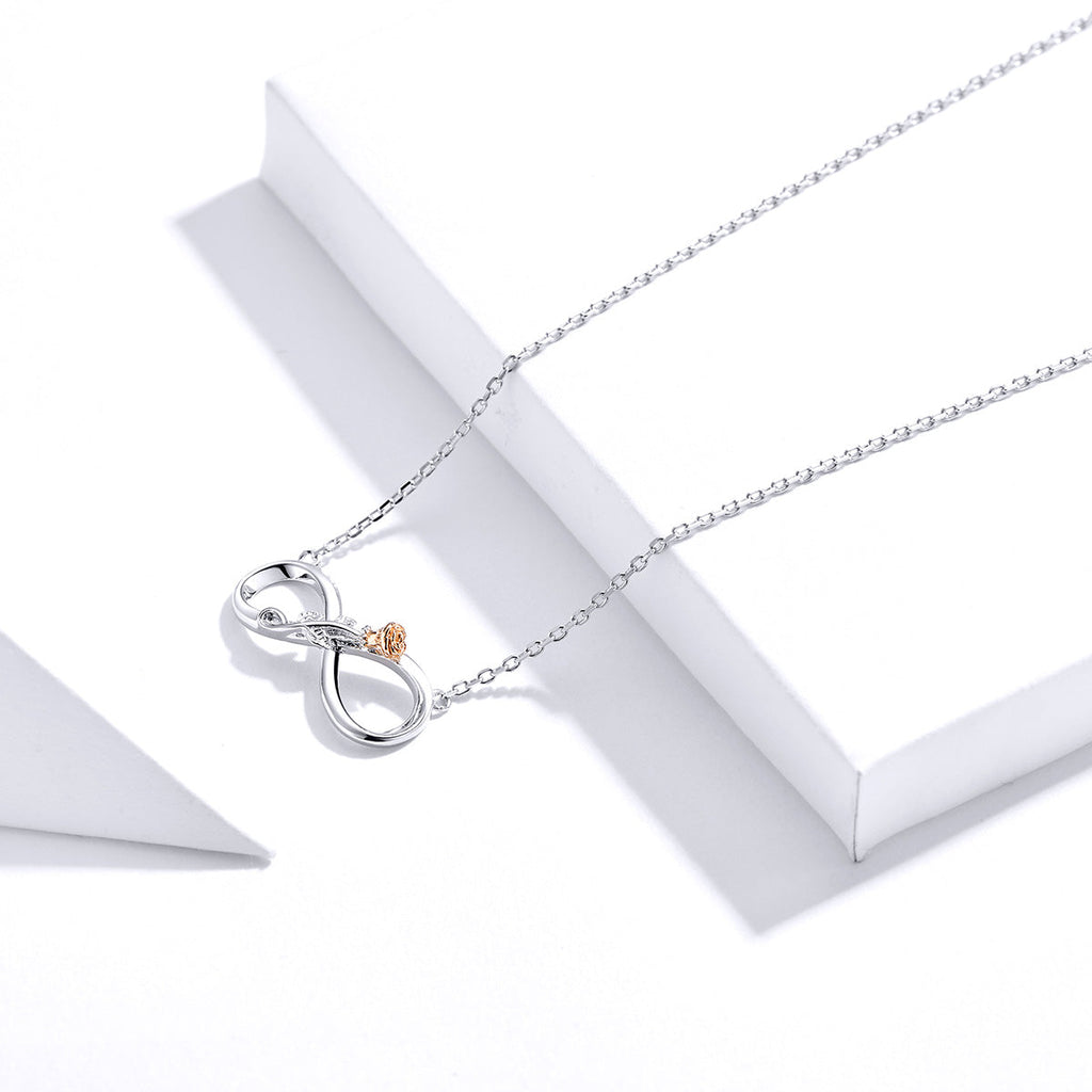"Sylvory 925 Sterling Silver Rose of Eternity Necklace"