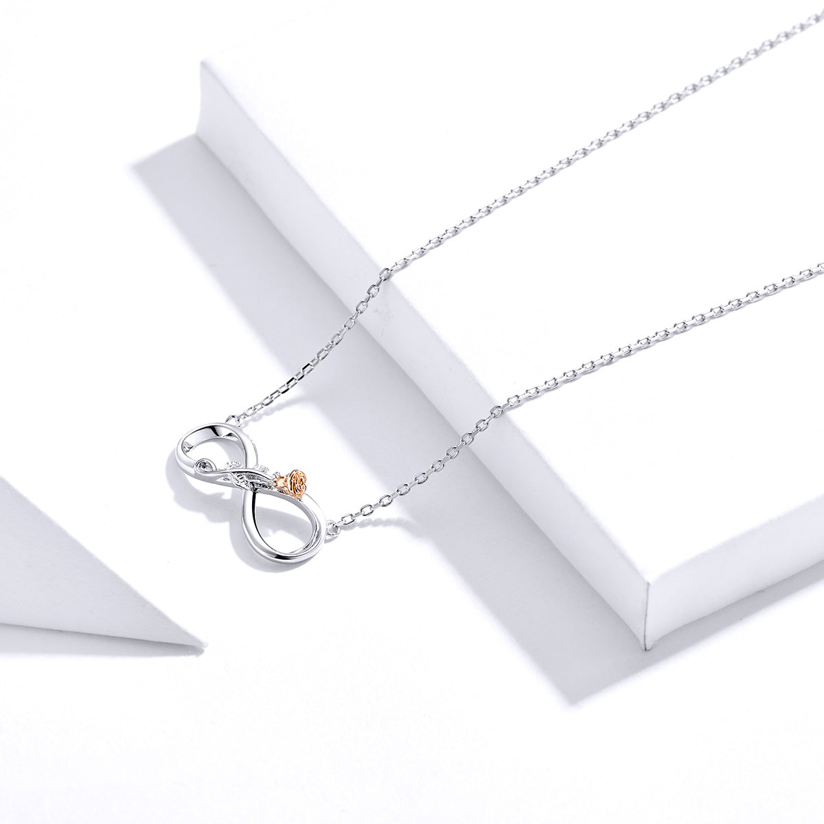 "Sylvory 925 Sterling Silver Rose of Eternity Necklace"