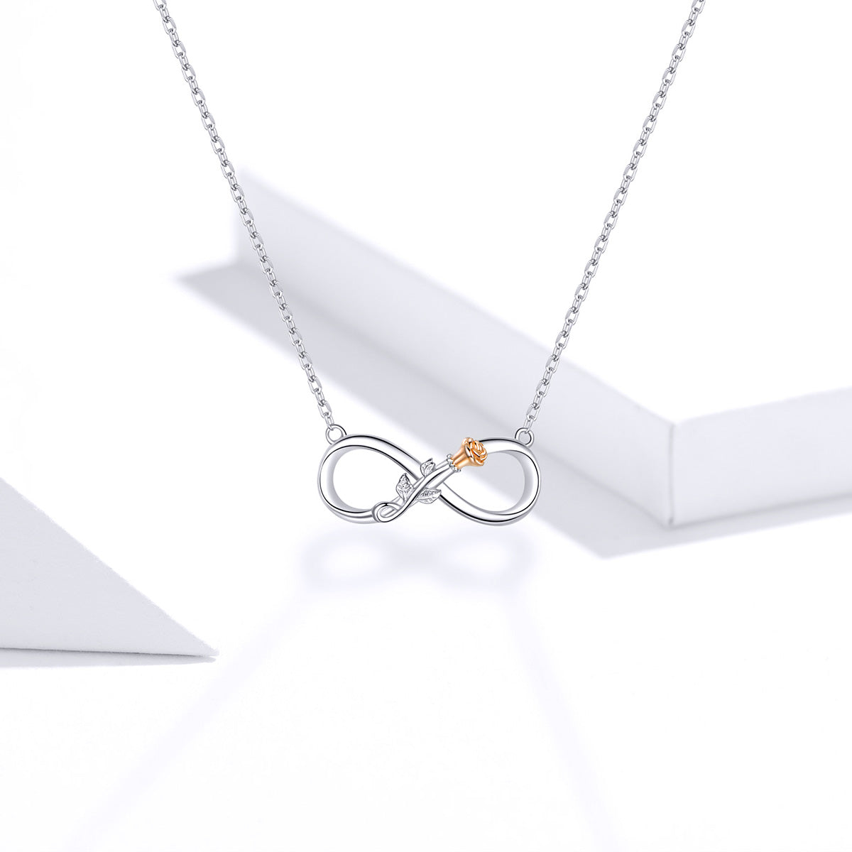 "Sylvory 925 Sterling Silver Rose of Eternity Necklace"