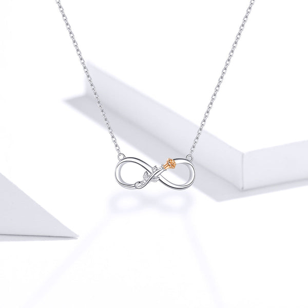 "Sylvory 925 Sterling Silver Rose of Eternity Necklace"