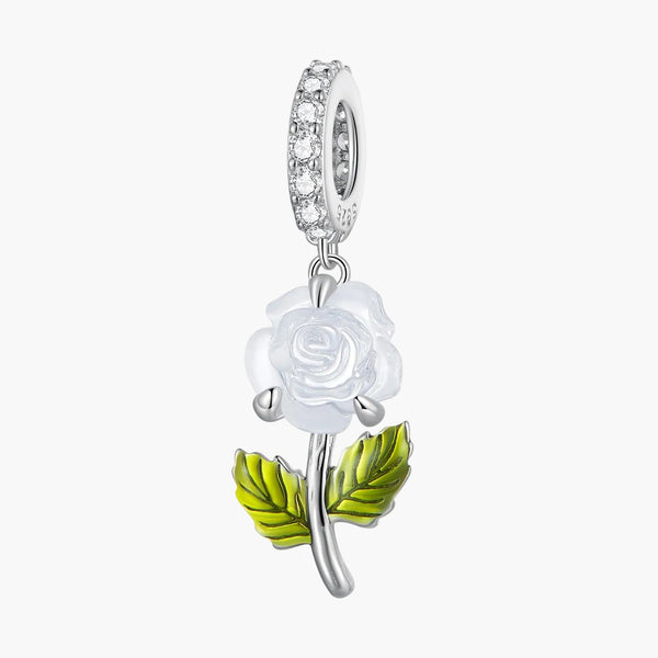Silver Rose UV Magic Charm in 925 Sterling Silver by Sylvory