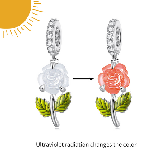 "Sylvory 925 Sterling Silver Rose UV Magic Charm"