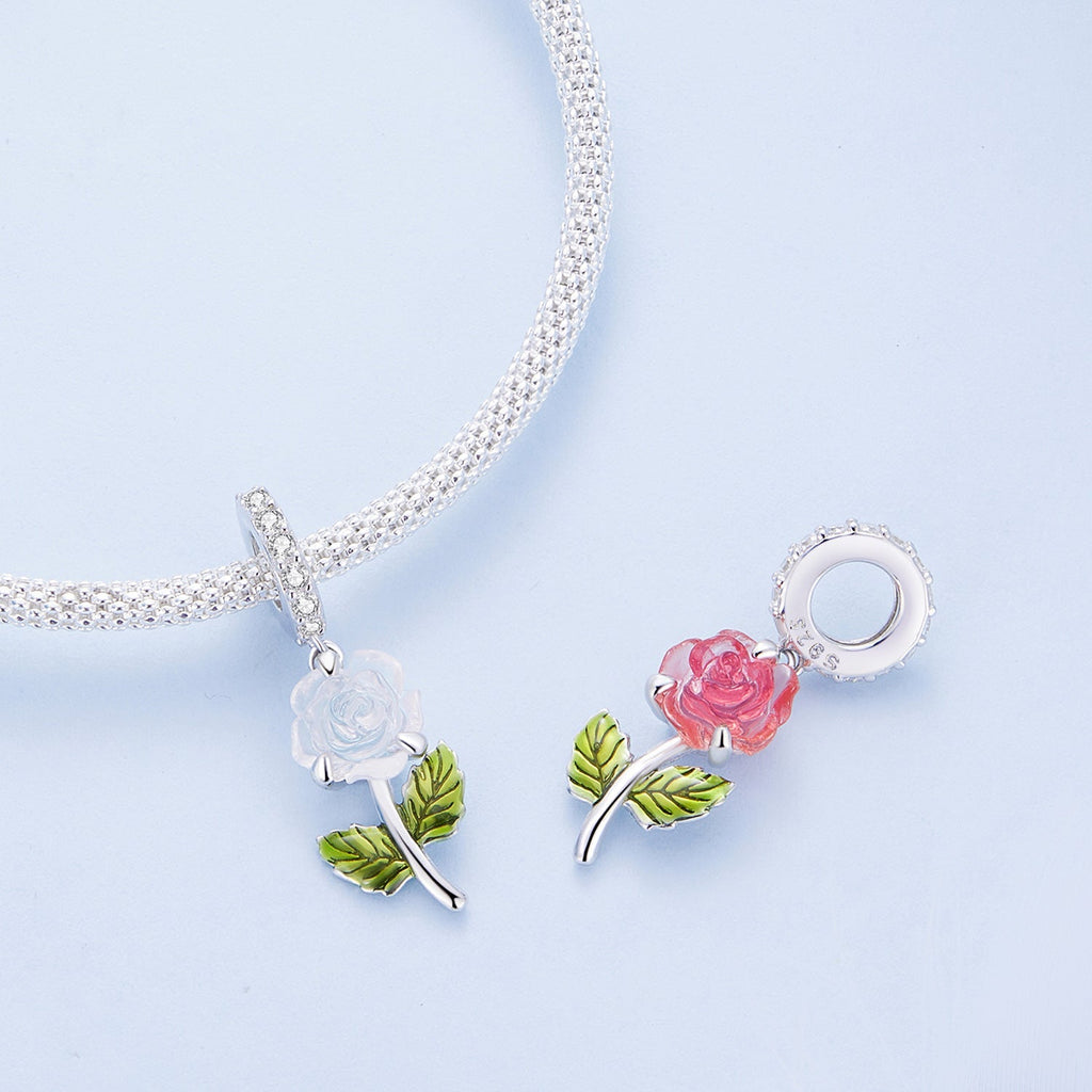 "Sylvory 925 Sterling Silver Rose UV Magic Charm"