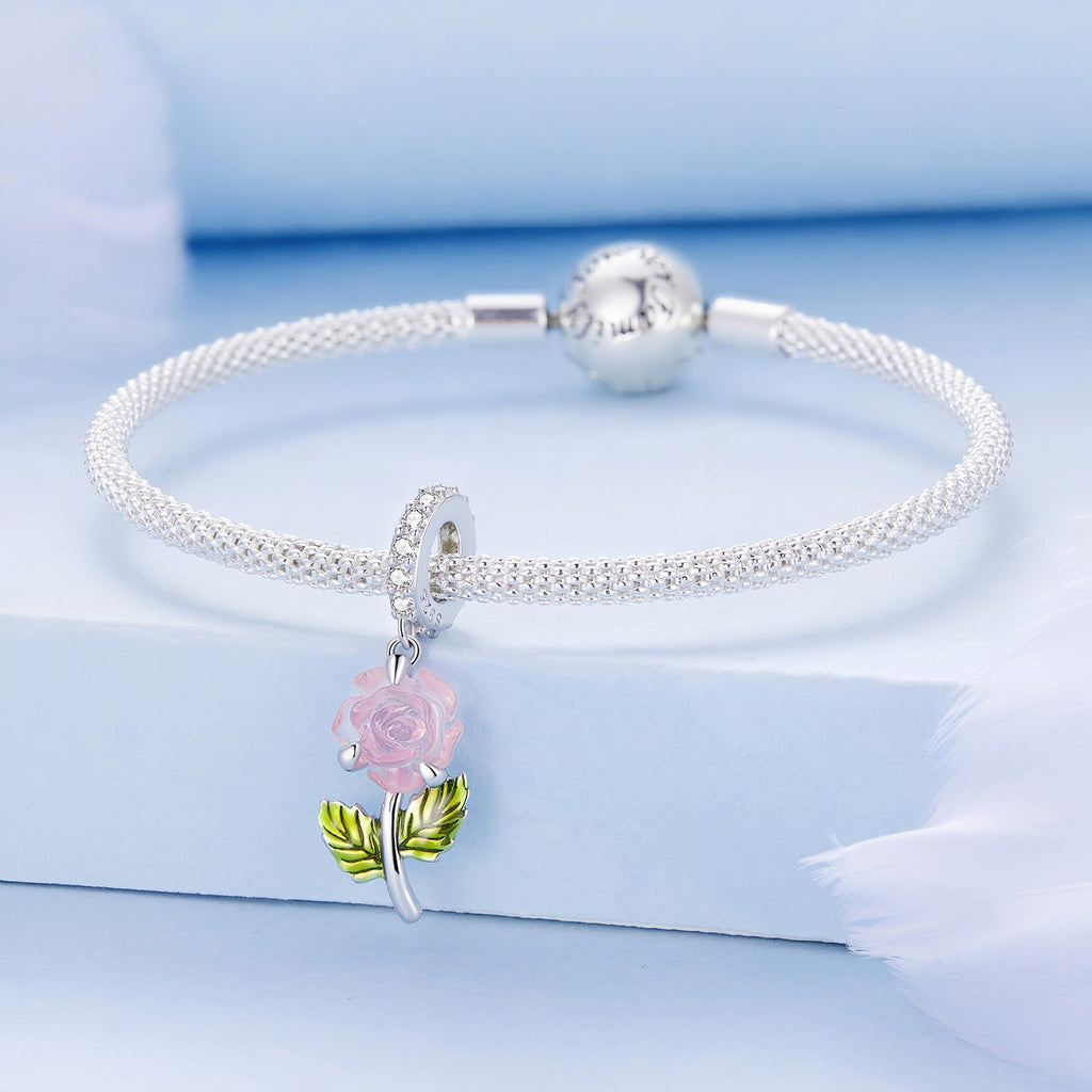 "Sylvory 925 Sterling Silver Rose UV Magic Charm"