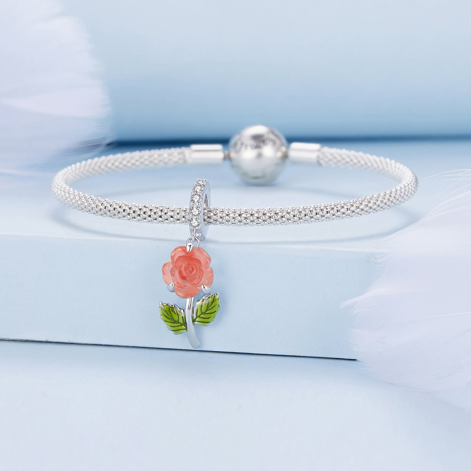 "Sylvory 925 Sterling Silver Rose UV Magic Charm"