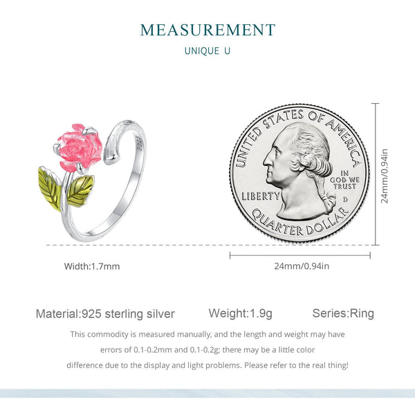 "Sylvory 925 Sterling Silver Rose UV Magic Ring"