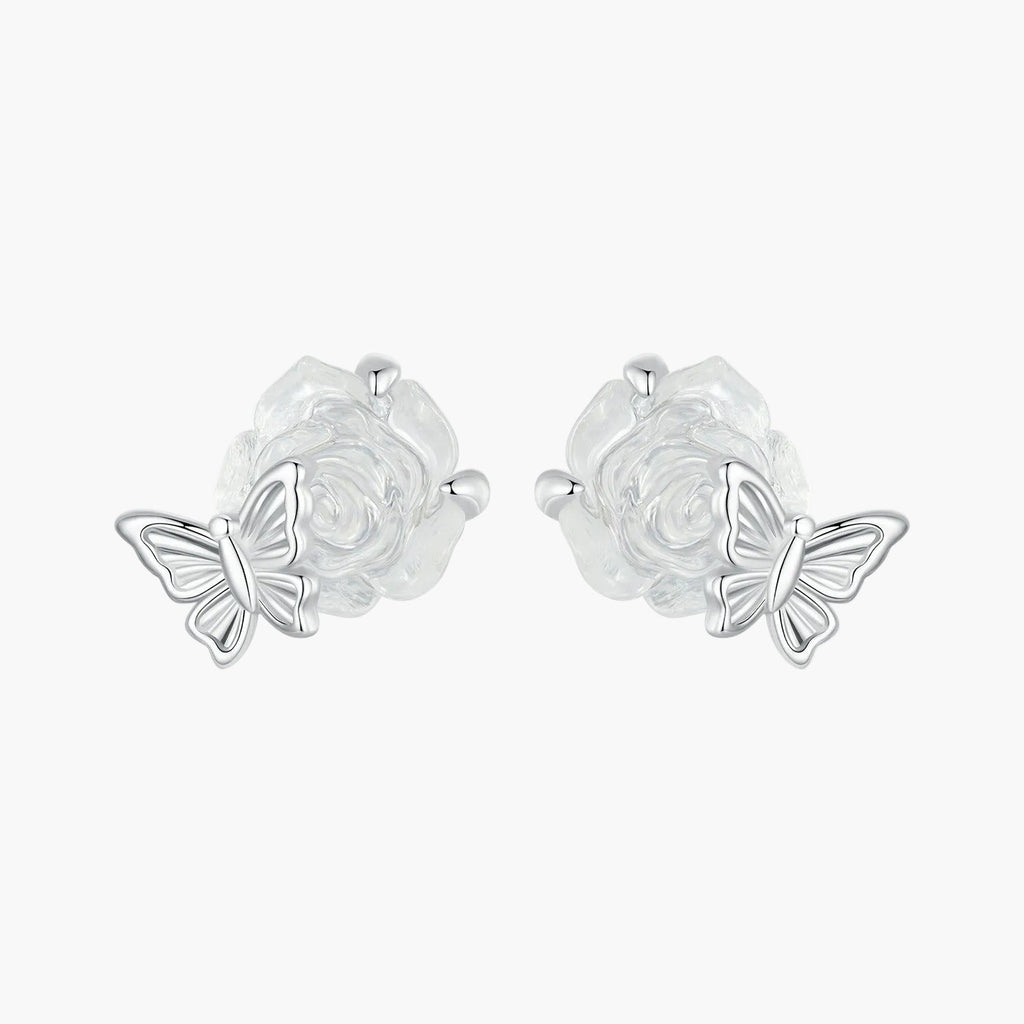 "Sylvory 925 Sterling Silver Rose UV Magic Studs"