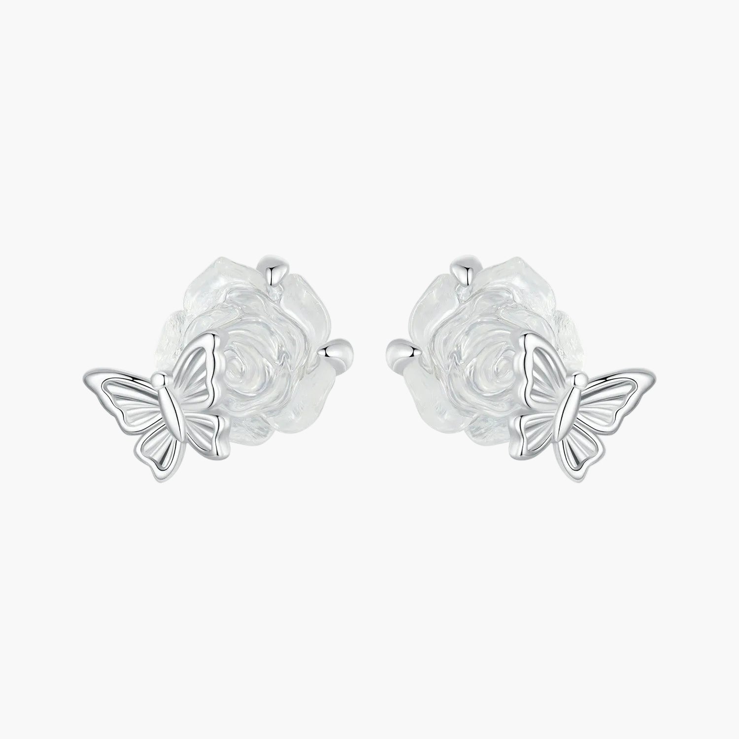 "Sylvory 925 Sterling Silver Rose UV Magic Studs"