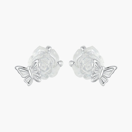 "Sylvory 925 Sterling Silver Rose UV Magic Studs"