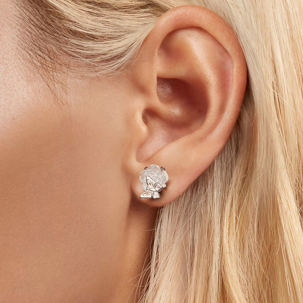 "Sylvory 925 Sterling Silver Rose UV Magic Studs"