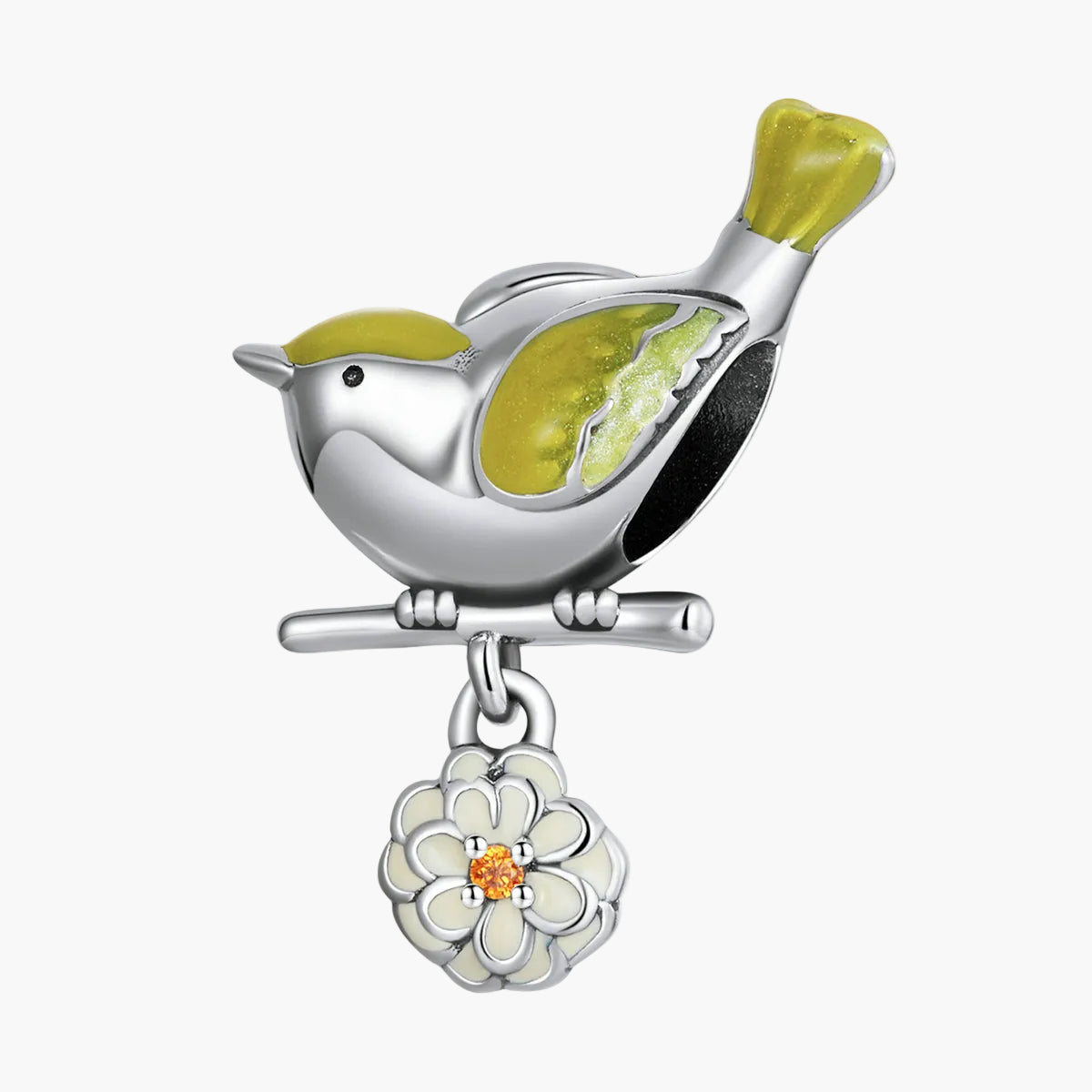 "Sylvory 925 Sterling Silver Serene Songbird Charm"