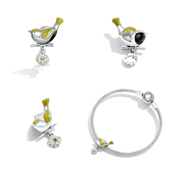 "Sylvory 925 Sterling Silver Serene Songbird Charm"