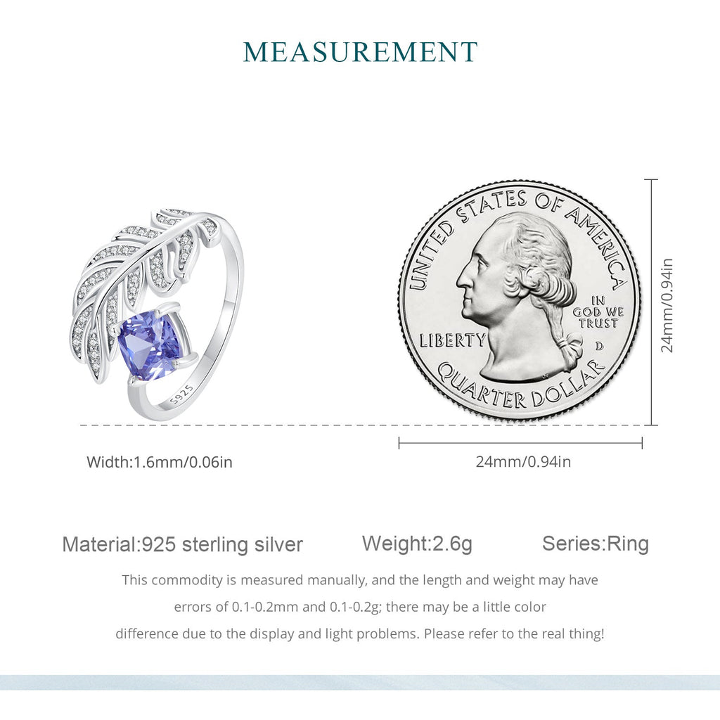 "Sylvory 925 Sterling Silver Serenity Feather Ring"