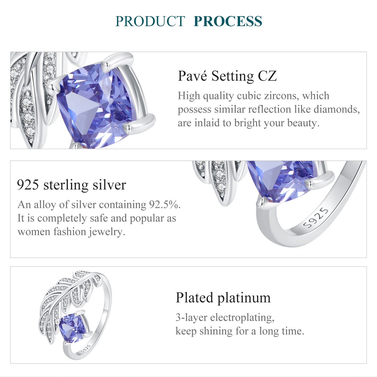 "Sylvory 925 Sterling Silver Serenity Feather Ring"