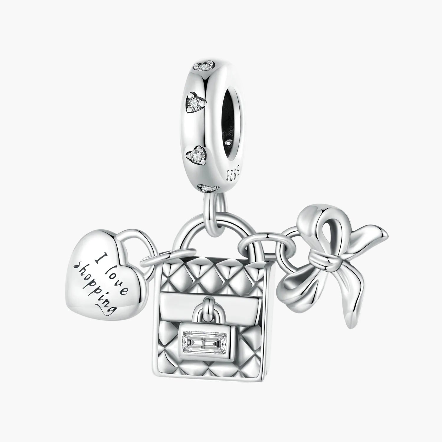 "Sylvory 925 Sterling Silver Shopping Love Charm" Main image
