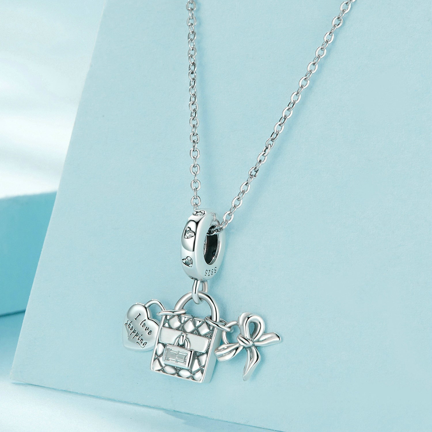 "Sylvory 925 Sterling Silver Shopping Love Charm"