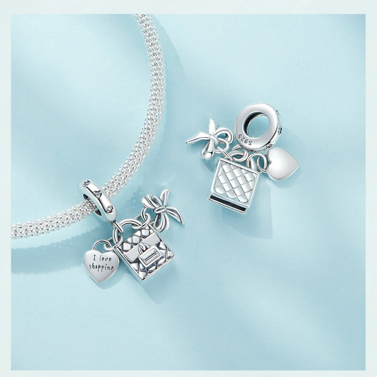 "Sylvory 925 Sterling Silver Shopping Love Charm"