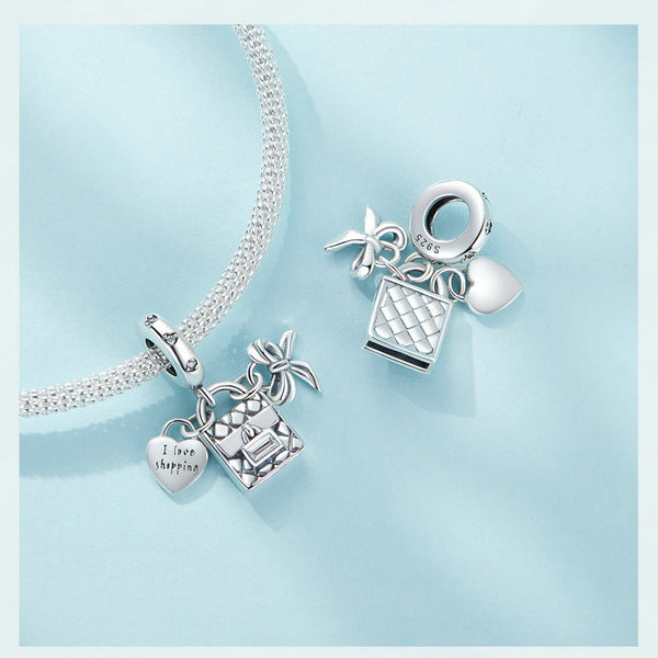 "Sylvory 925 Sterling Silver Shopping Love Charm"