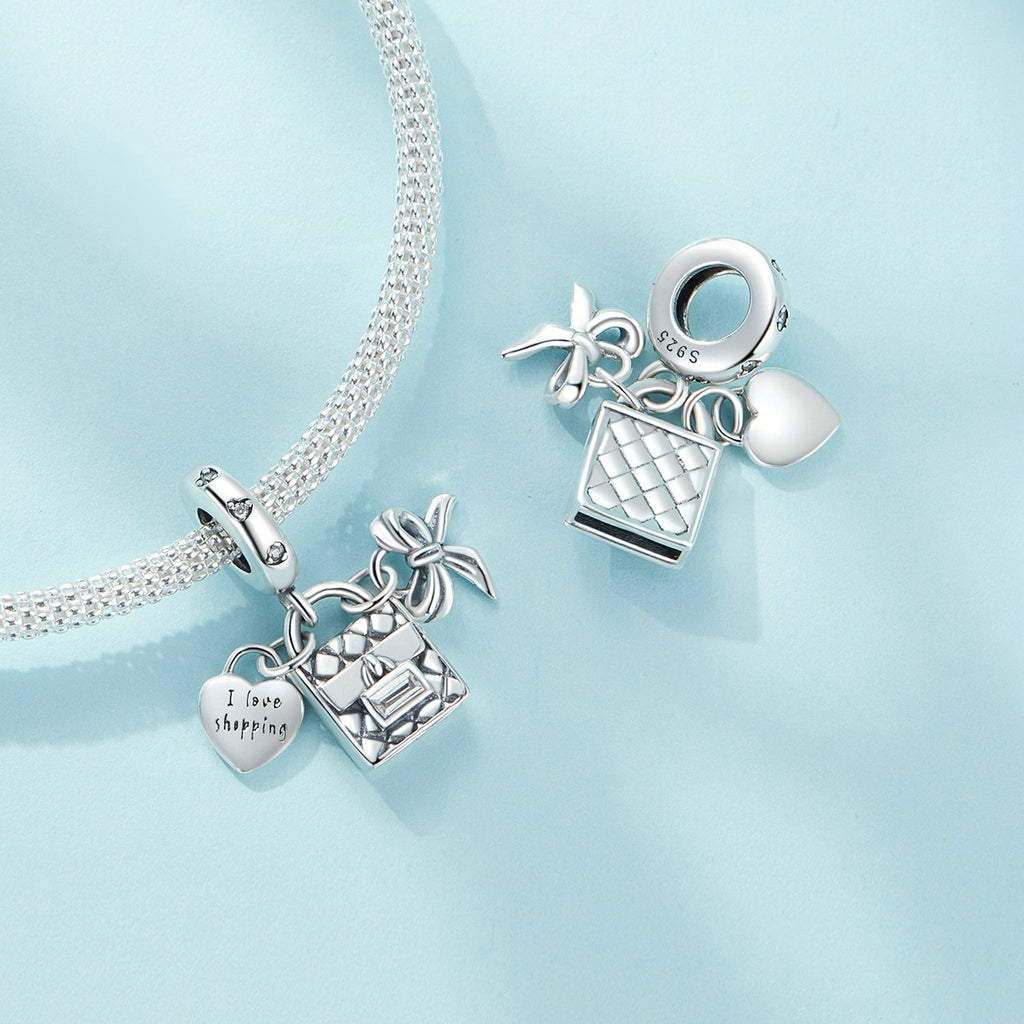 "Sylvory 925 Sterling Silver Shopping Love Charm"