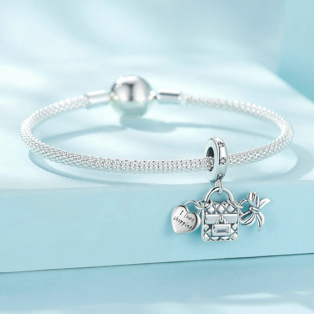 "Sylvory 925 Sterling Silver Shopping Love Charm"