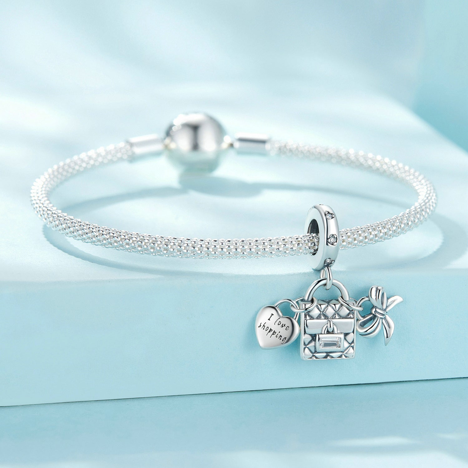 "Sylvory 925 Sterling Silver Shopping Love Charm"