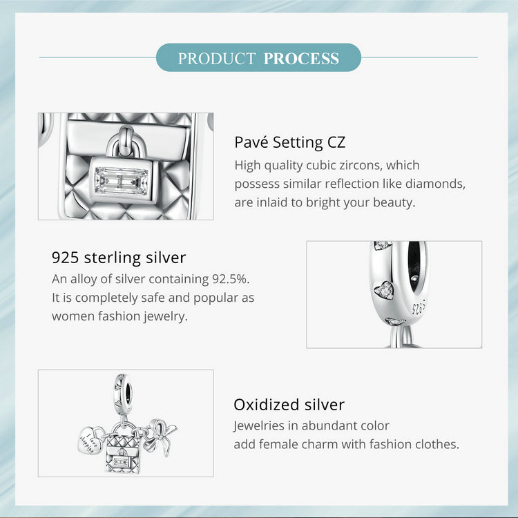 "Sylvory 925 Sterling Silver Shopping Love Charm"
