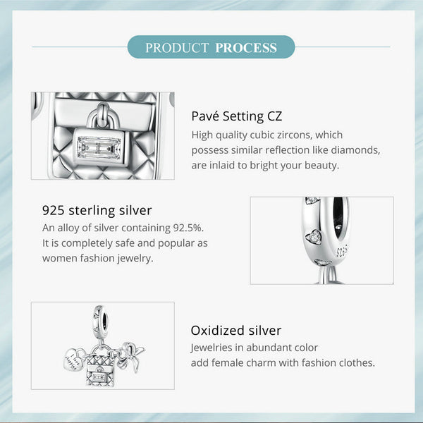 "Sylvory 925 Sterling Silver Shopping Love Charm"