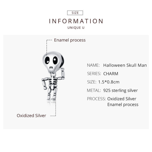 "Sylvory 925 Sterling Silver Skeleswing Charm"