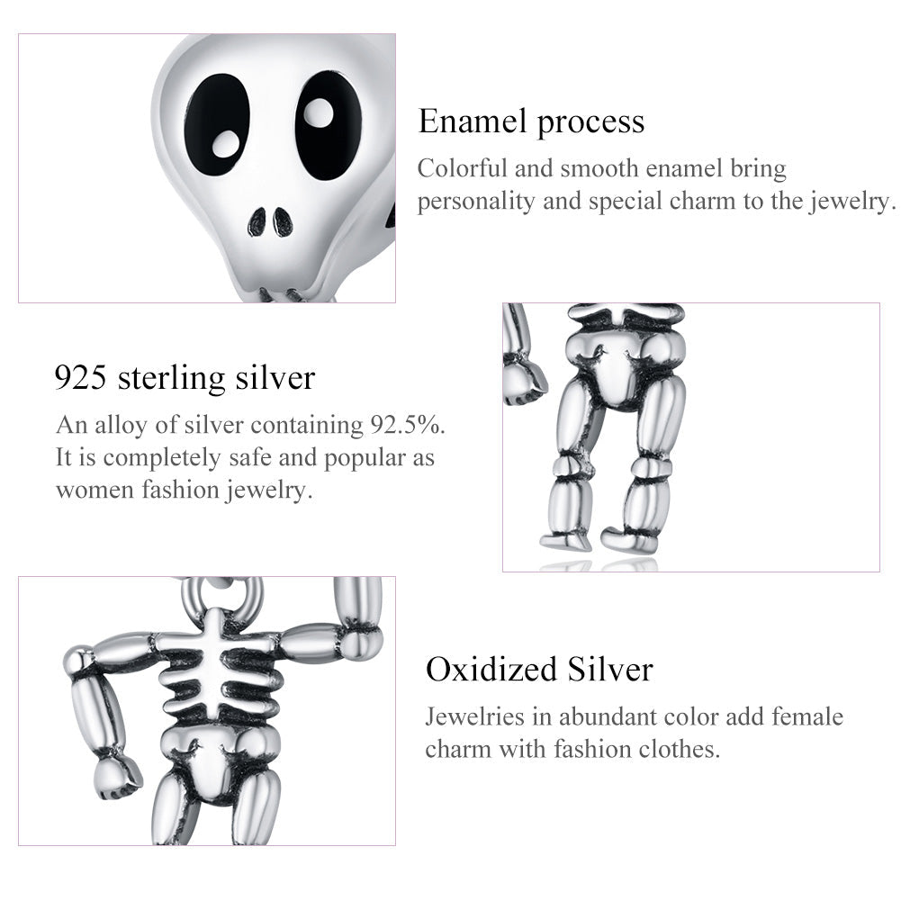 "Sylvory 925 Sterling Silver Skeleswing Charm"