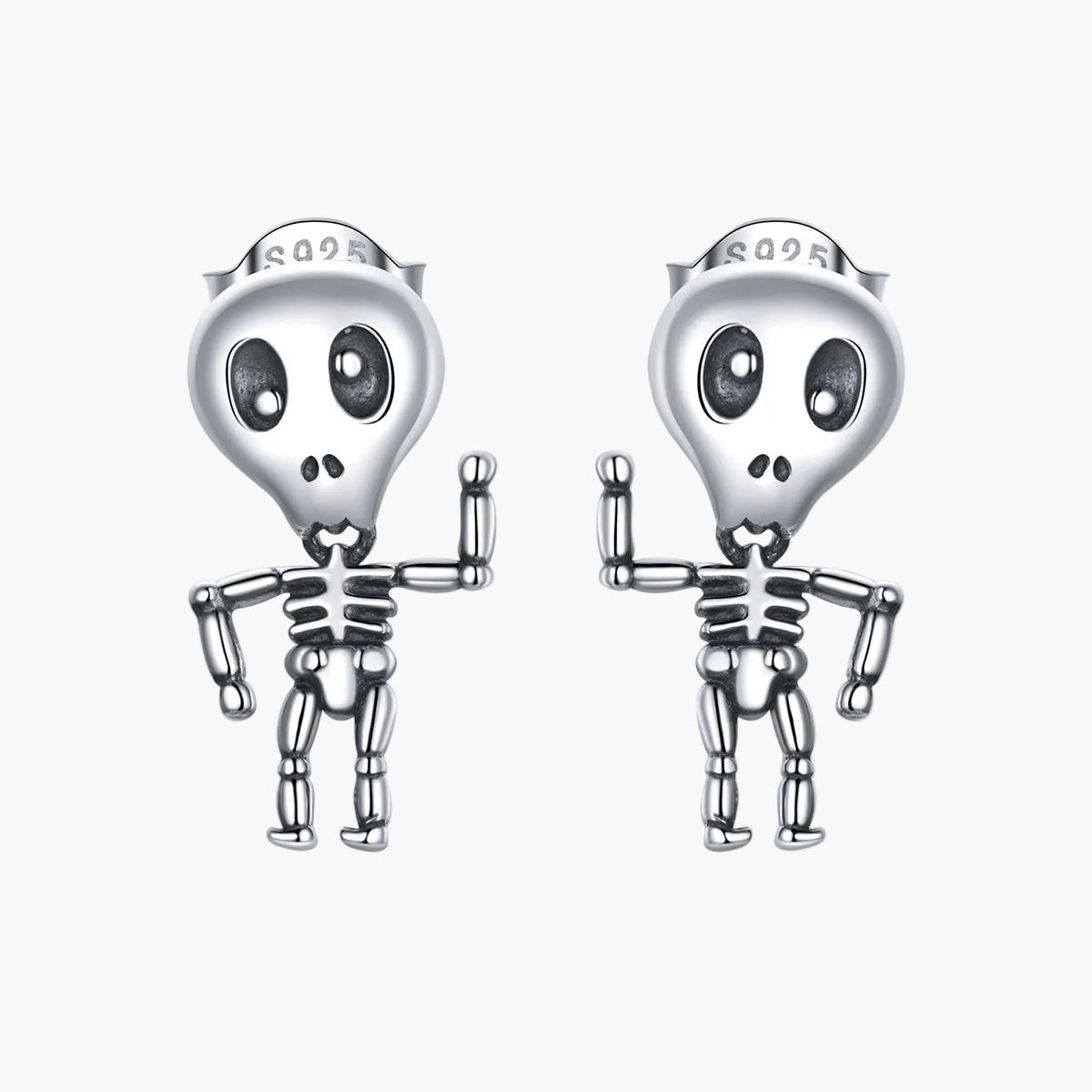 "Sylvory 925 Sterling Silver Skeleswing Studs" Main image