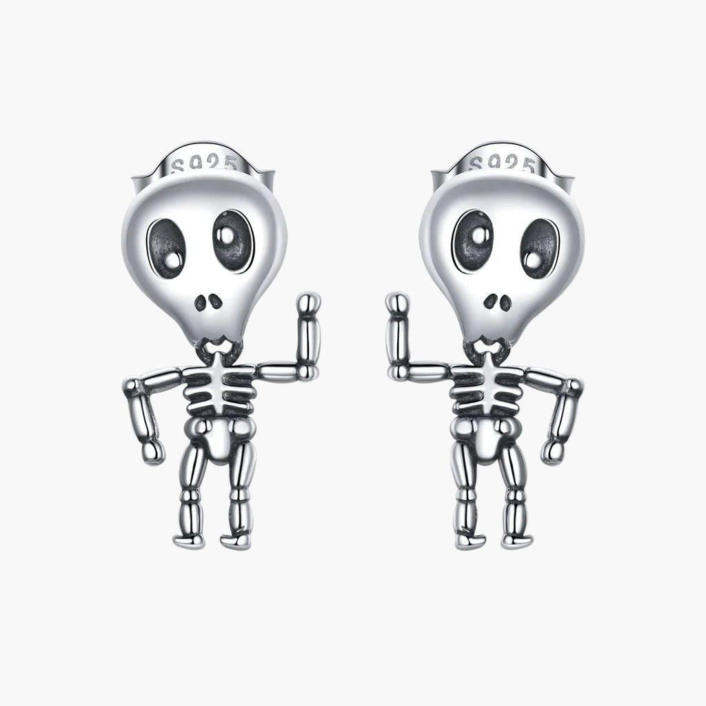 "Sylvory 925 Sterling Silver Skeleswing Studs"