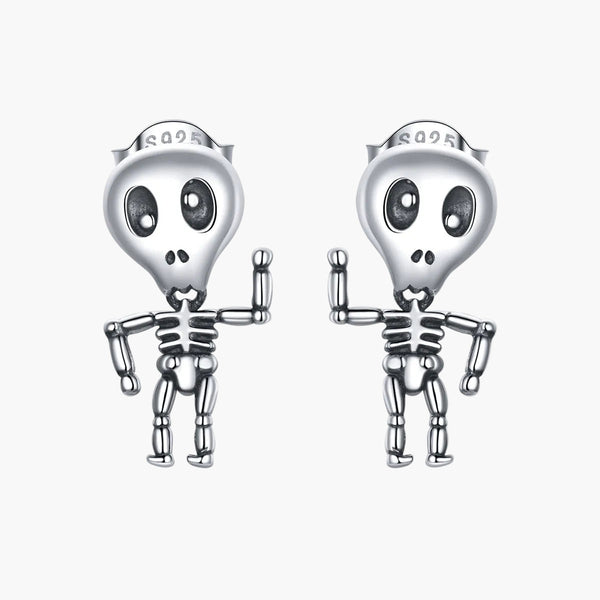 Silver Skeleswing Studs in 925 Sterling Silver by Sylvory