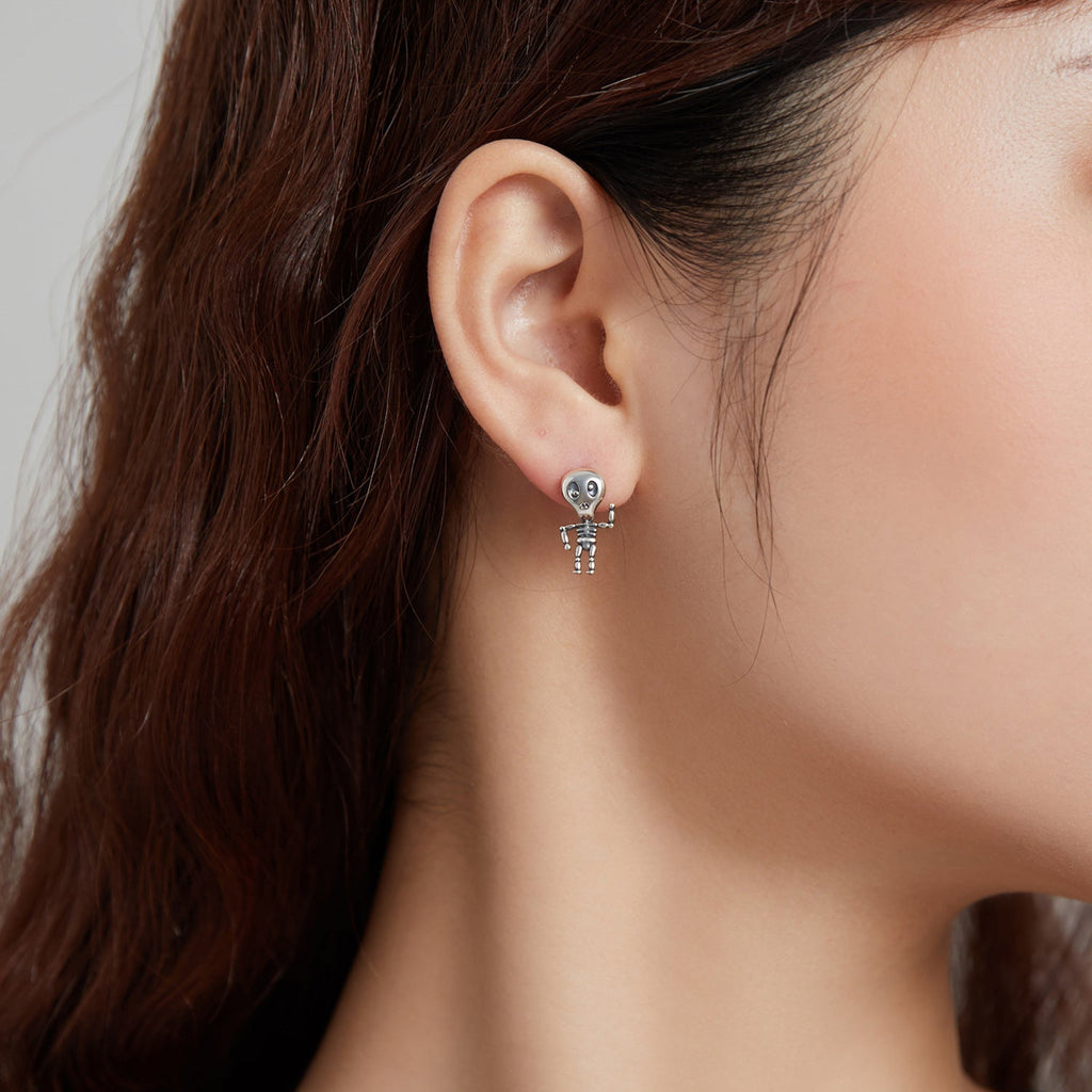 "Sylvory 925 Sterling Silver Skeleswing Studs"