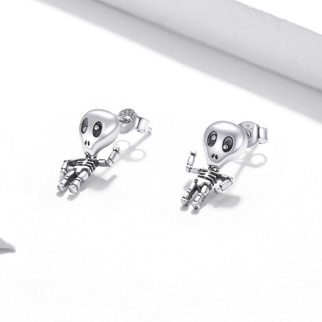 "Sylvory 925 Sterling Silver Skeleswing Studs"