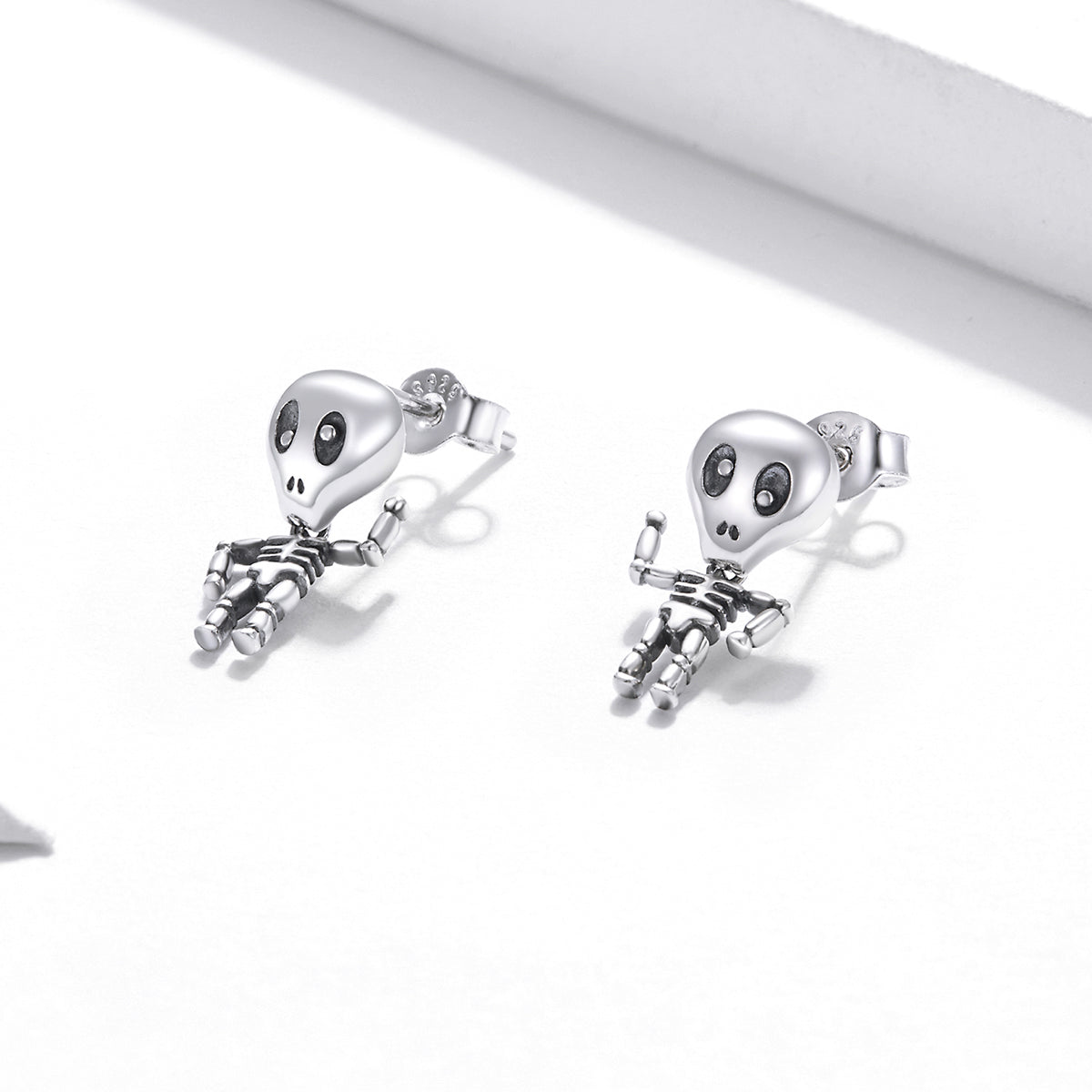 "Sylvory 925 Sterling Silver Skeleswing Studs"