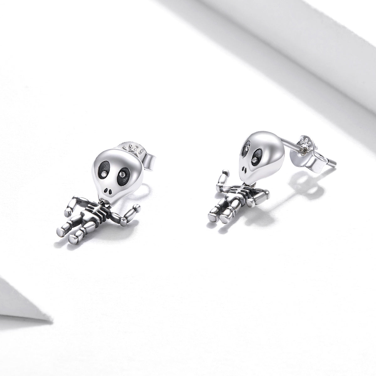 "Sylvory 925 Sterling Silver Skeleswing Studs"
