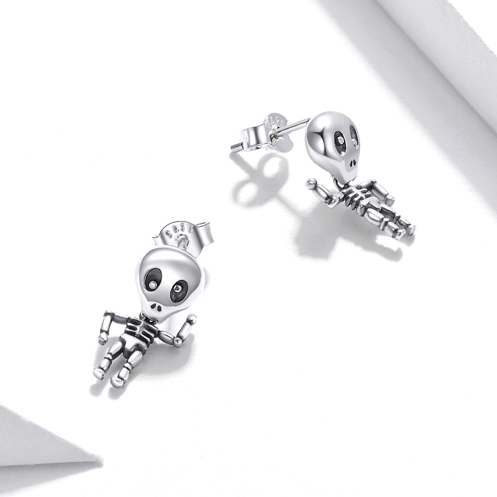 "Sylvory 925 Sterling Silver Skeleswing Studs"