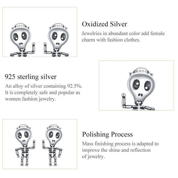 "Sylvory 925 Sterling Silver Skeleswing Studs"